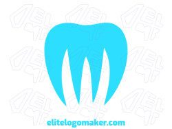 Logotipo profissional com a forma de um dente com estilo pictórico, a cor utilizada foi azul.
