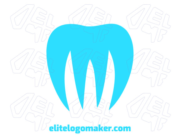 Professional logo in the shape of a tooth with a pictorial style, the color used was blue.