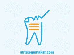 Logotipo  com a forma de um documento combinado com um dente composto por um design criativo e estilo monoline.