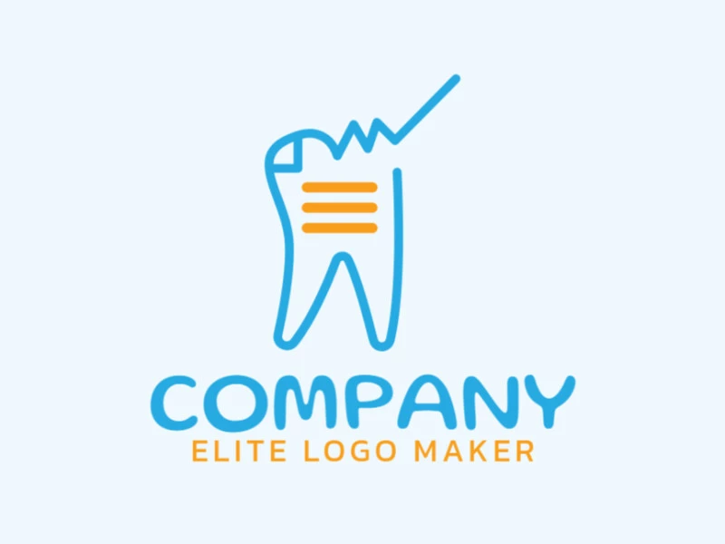 Logotipo  com a forma de um documento combinado com um dente composto por um design criativo e estilo monoline.