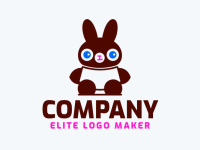 Logo design featuring an abstract toy rabbit in blue, brown, and pink, blending a unique concept with creativity.