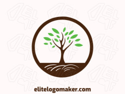 Professional logo in the shape of a tree with creative design and abstract style.
