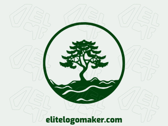 Logotipo criativo com a forma de uma árvore com design refinado e estilo criativo.