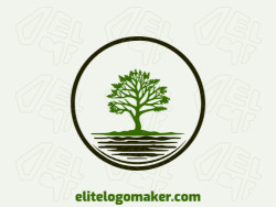 Customizable logo in the shape of a tree with creative design and circular style.