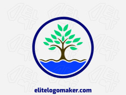 Modern logo in the shape of a tree with a professional design and circular style.