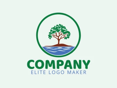 Logotipo profesional en forma de un árbol combinado con un río con diseño creativo y estilo ilustrativo.