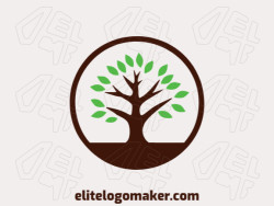 Professional logo in the shape of a tree with leaves with creative design and creative style.