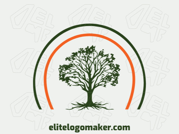 Create an ideal logo for your business in the shape of a tree with an illustrative style and customizable colors.