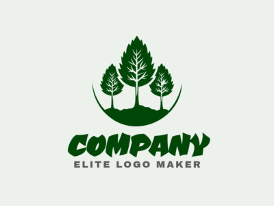 Logotipo destacado en forma de árboles con diseño diferenciado y estilo pictórico.