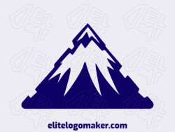 A simple yet striking logo of a triangular mountain in deep, majestic dark blue, symbolizing strength and aspiration.