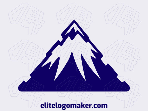 Um logotipo simples, mas impactante, de uma montanha triangular em um azul escuro e majestoso, simbolizando força e aspiração.