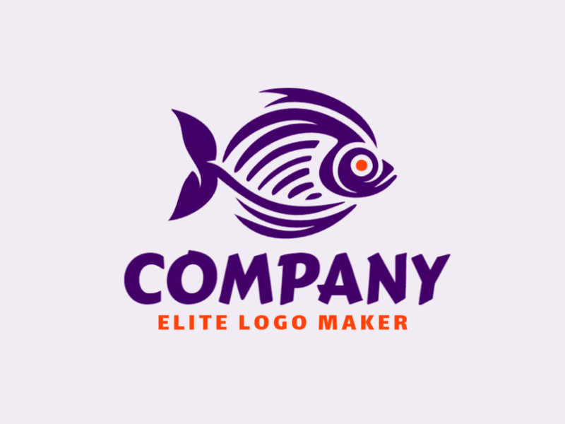 Logotipo ideal para diferentes negócios com a forma de um peixe tribal , com design criativo e estilo animal.