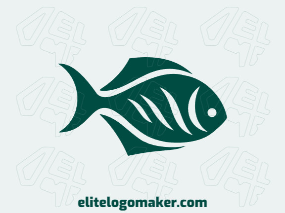 Logotipo moderno com a forma de um peixe tropical com design profissional e estilo simples.