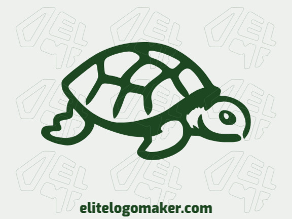 Logotipo com design criativo, formando uma tartaruga com estilo artesanal e cores customizáveis.