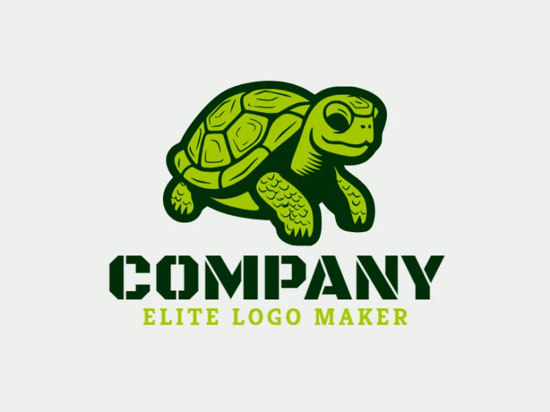 Contemporary emblem featuring a turtle, exquisitely crafted with a sleek and handcrafted aesthetic.