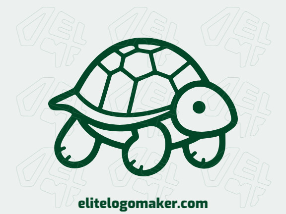 The logo template for sale is in the shape of a turtle, the color used is dark green.