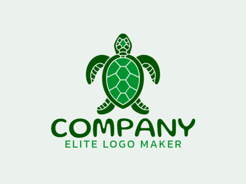 Un logotipo simétrico con una tortuga, ideal para una variedad de marcas y negocios.