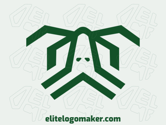 Logotipo customizável com a forma de uma tartaruga com estilo abstrato, a cor utilizada foi verde.
