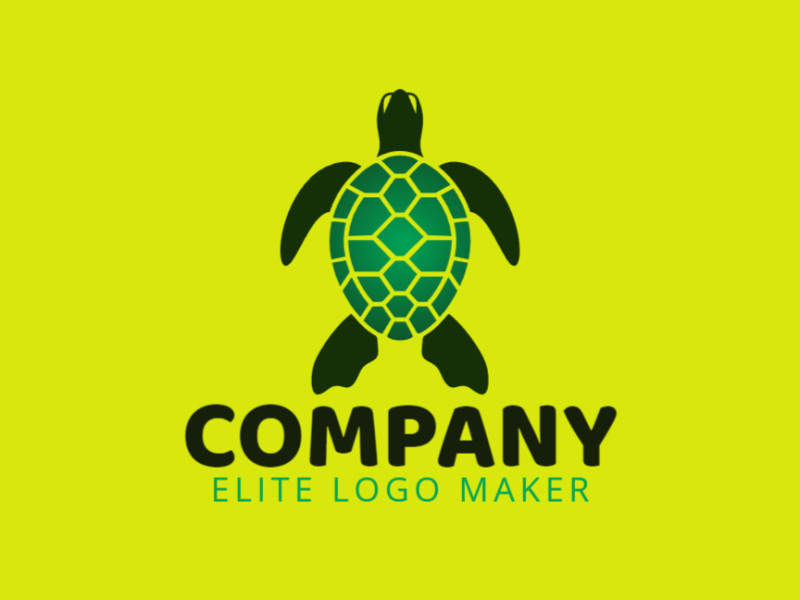 Un logotipo sofisticado de tortuga con estilo degradado, con tonos de verde, perfecto para una empresa que busca una identidad de marca única y memorable.