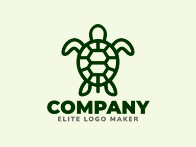 A refined monoline logo featuring a prominent turtle, elegantly outlined in dark green, ideal for a sophisticated and professional brand.