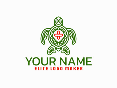 Un logotipo hermoso y original con una tortuga simétrica.