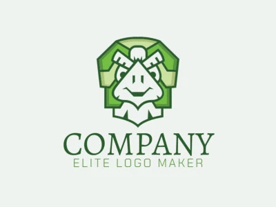 Logotipo de vector libre en forma de una tortuga con estilo abstracto y color verde.