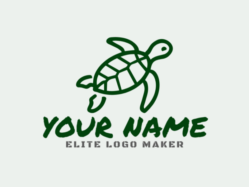 Un logotipo monoline diseñado con gracia, con una tortuga nadando, simbolizando calidad y profesionalismo para empresas.