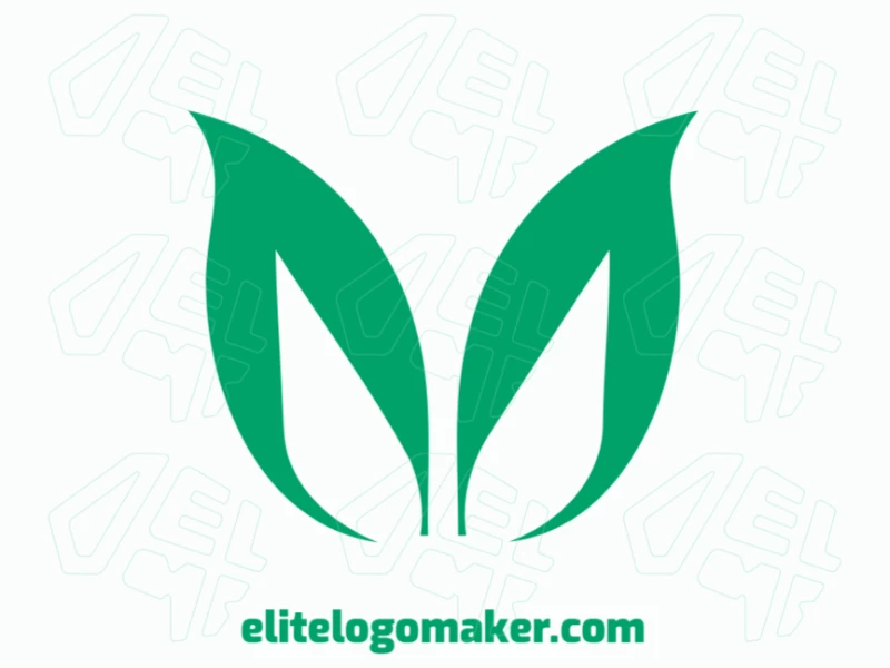 Un logo design barato y adecuado, con dos hojas de árbol formando la letra 'M' en estilo de inicial, perfecto para negocios ecológicos.