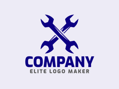 Um logo simples, porém eficaz, apresentando duas chaves de grifo, simbolizando precisão e expertise, em tons de azul escuro.