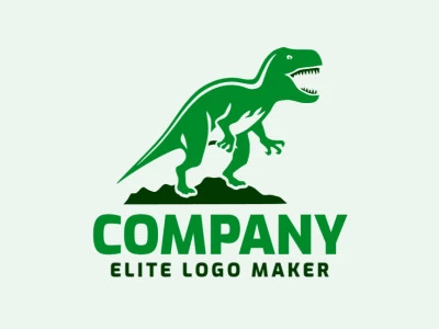 Crea un logotipo ideal para tu negocio en forma de un tiranosaurio con un estilo abstracto y colores personalizables.