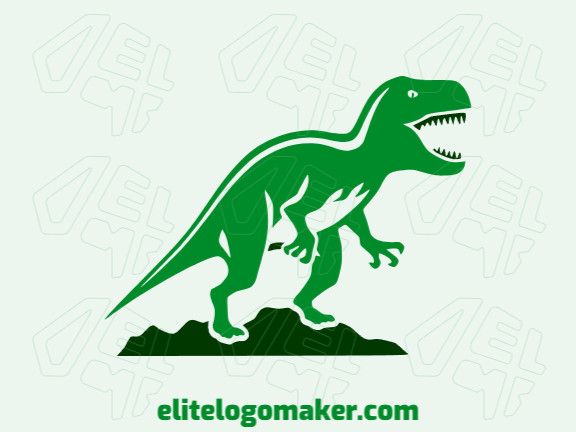 Crie um logotipo ideal para o seu negócio com a forma de um tiranossauro com estilo abstrato e cores customizáveis.