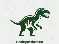Create a vector logo for your company in the shape of a tyrannosaurus with an abstract style, the color used was green.