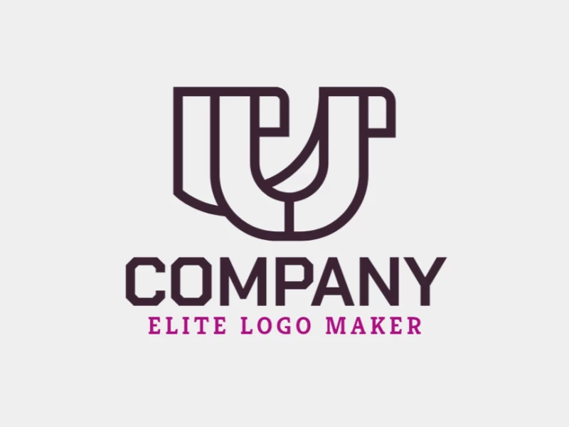 Crear su logotipo en línea con la forma de una letra "U" combinado con aves, con colores personalizables y estilo abstracto.