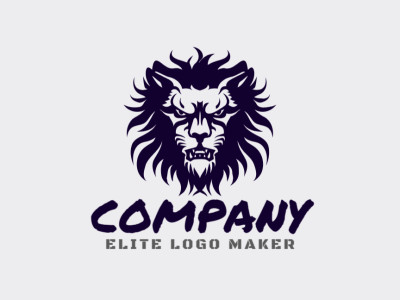Un logo ilustrativo con un león feo, que llama la atención con su encanto no convencional.