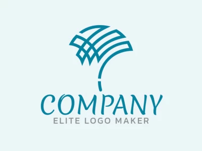 Abstract logo composed of abstracts shapes forming an umbrella similar to a bird with blue and gray colors.