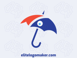 Create a logo for your company in the shape of an umbrella combined with a fish with an abstract style.