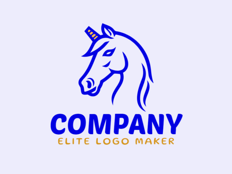 Mascot logo in the shape of a unicorn with creative design.