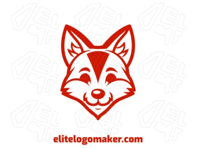 Uma ilustração vetorial simples de uma cabeça de raposa vermelha customizável, projetada para branding empresarial com um visual elegante e profissional.
