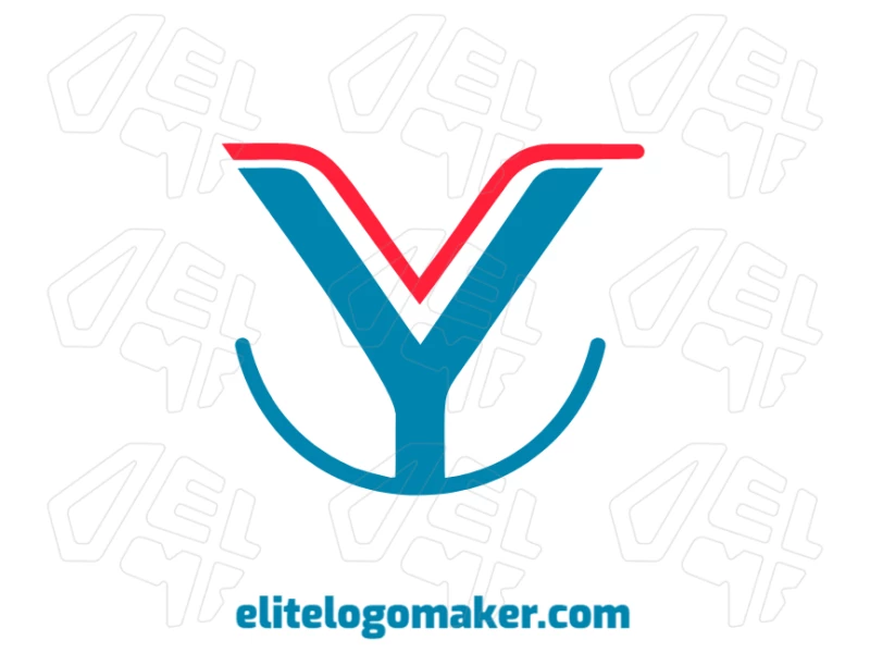 A logo template featuring a vector design of the letter "Y" with simple details, creating a clean and professional initial letter logo.
