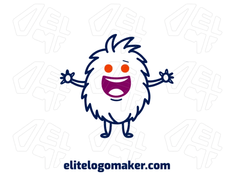 Um logotipo gracioso com um desenho vetorial criativo de um mascote divertido, perfeito para uma identidade de marca animada e única.