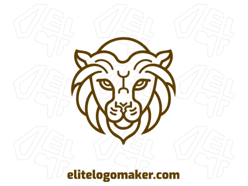 A vector drawing of a lion with a monoline design, creating an attractive and professional logo for your brand.
