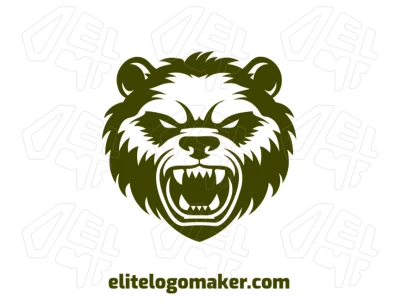 An eye-catching vector illustration of a bear with large teeth, featuring a symmetrical style, perfect for creating a logo that stands out for businesses.
