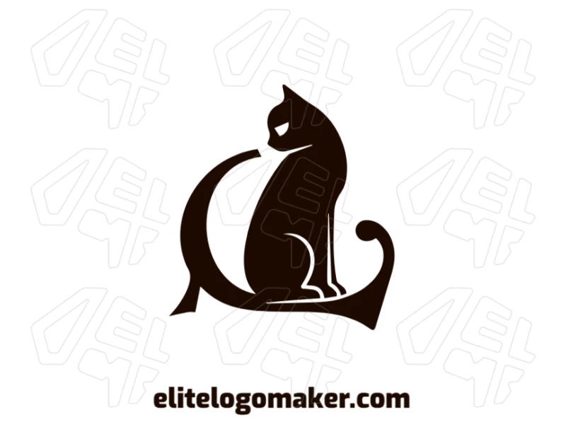 A dynamic vector illustration of a cat combined with the letter "C", perfect for creating a quick logo design.