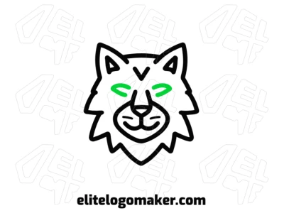 Um design de logotipo inspirador com uma ilustração vetorial de uma cabeça de gato em estilo monoline, perfeito para criar um logotipo para empresa.
