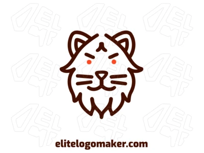 Una ilustración vectorial refinada de una cabeza de gato con diseño simétrico, perfecta para crear un logotipo de empresa único con un toque premium.