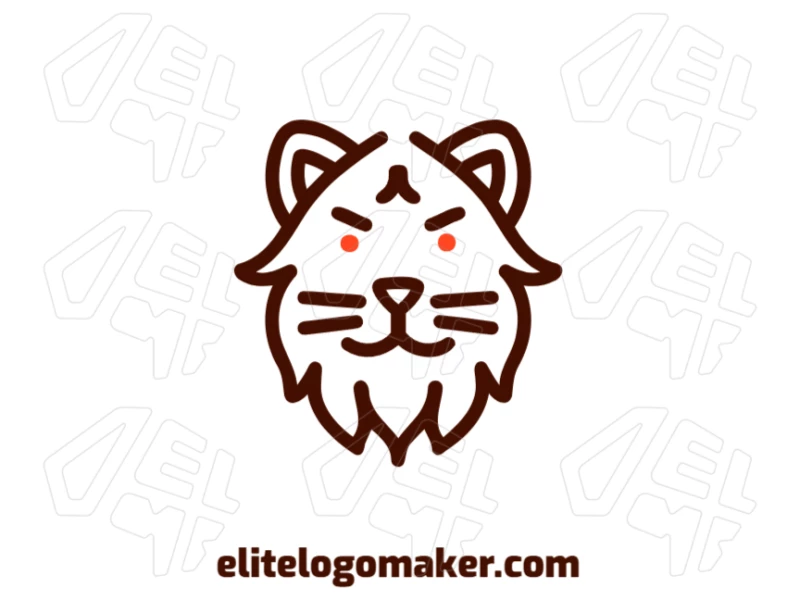 Una ilustración vectorial refinada de una cabeza de gato con diseño simétrico, perfecta para crear un logotipo de empresa único con un toque premium.