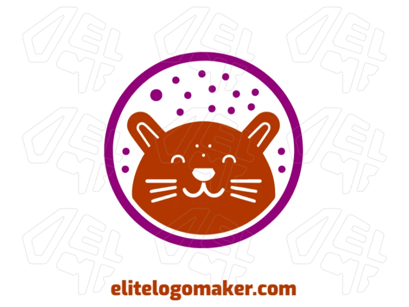 Um logotipo cool, simétrico, com uma ilustração vetorial de um gato curioso, oferecendo um design moderno e elegante, perfeito para qualquer marca premium.