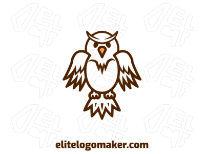 Uma ilustração vetorial criativa de uma coruja voando, em estilo simétrico, perfeita para um logotipo interessante e profissional.