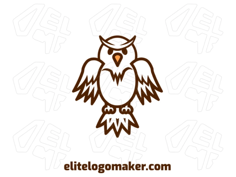 Uma ilustração vetorial criativa de uma coruja voando, em estilo simétrico, perfeita para um logotipo interessante e profissional.