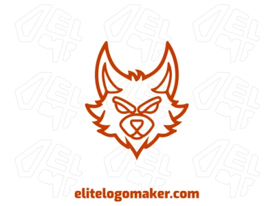 Una ilustración vectorial de una cabeza de zorro con diseño simétrico, perfecta para un modelo de logotipo creativo.